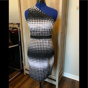 Sexy polka-dot off-shoulder dress. Great condition
